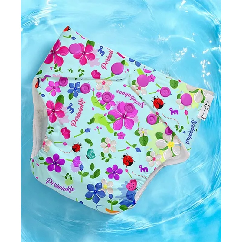 SuperBottoms Swimming Diapers for Babies & Toddlers – Washable, Reusable & Adjustable Swim Diapers | Periwinkle