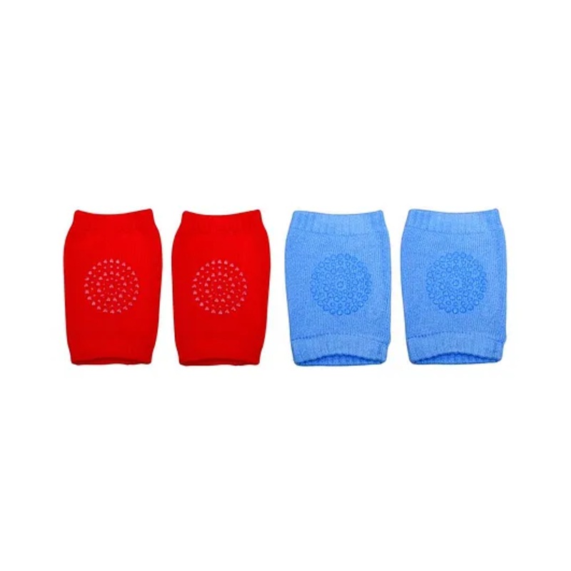 The Little Lookers Anti Slip Padded Baby Knee Pads Set of 2 Pairs – Red Blue