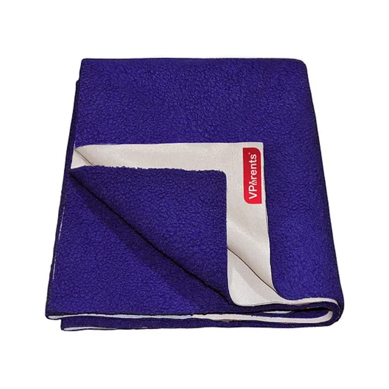 VParents Chubby Cheeks Water Proof Baby Bed Protector Reusable Dry Sheet – Navy Blue