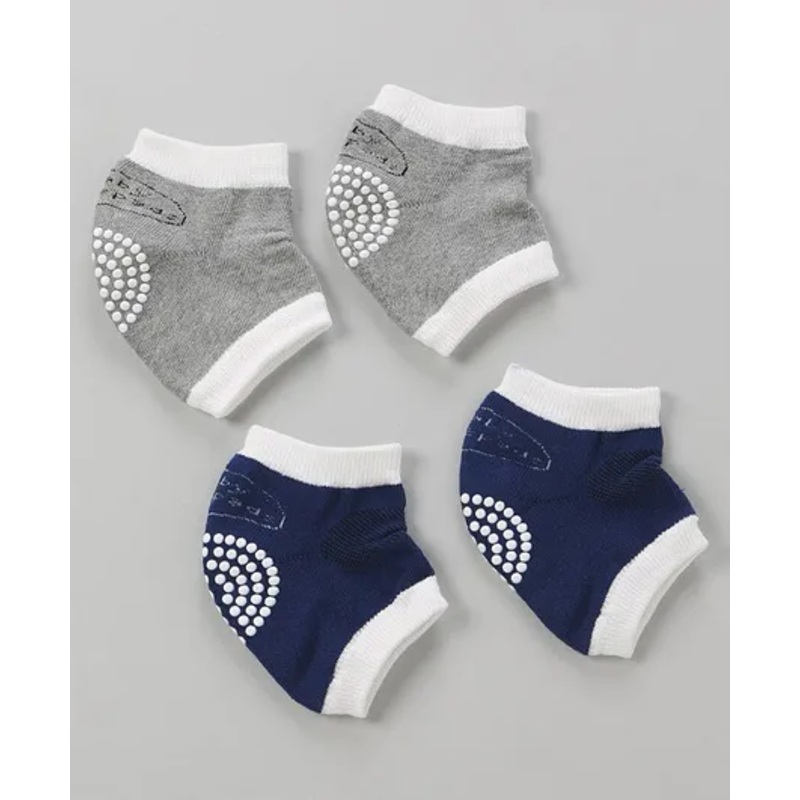 Zoe Anti-Slip Baby Knee Pads Pack Of 2 – Grey & Blue