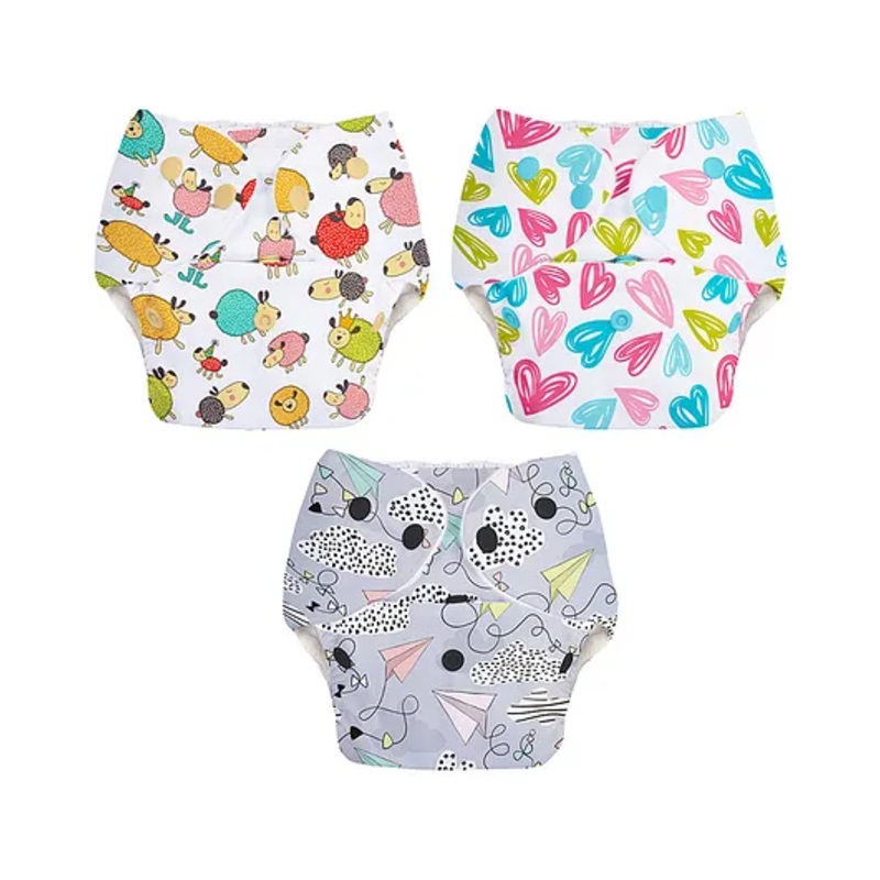 BASIC SuperBottoms Reusable Cloth Diaper for babies 0-3 Years | Freesize Adjustable, Washable and Reusable Cloth Diaper for babies | Outer Shell only | (No inserts included) – Pack of 3