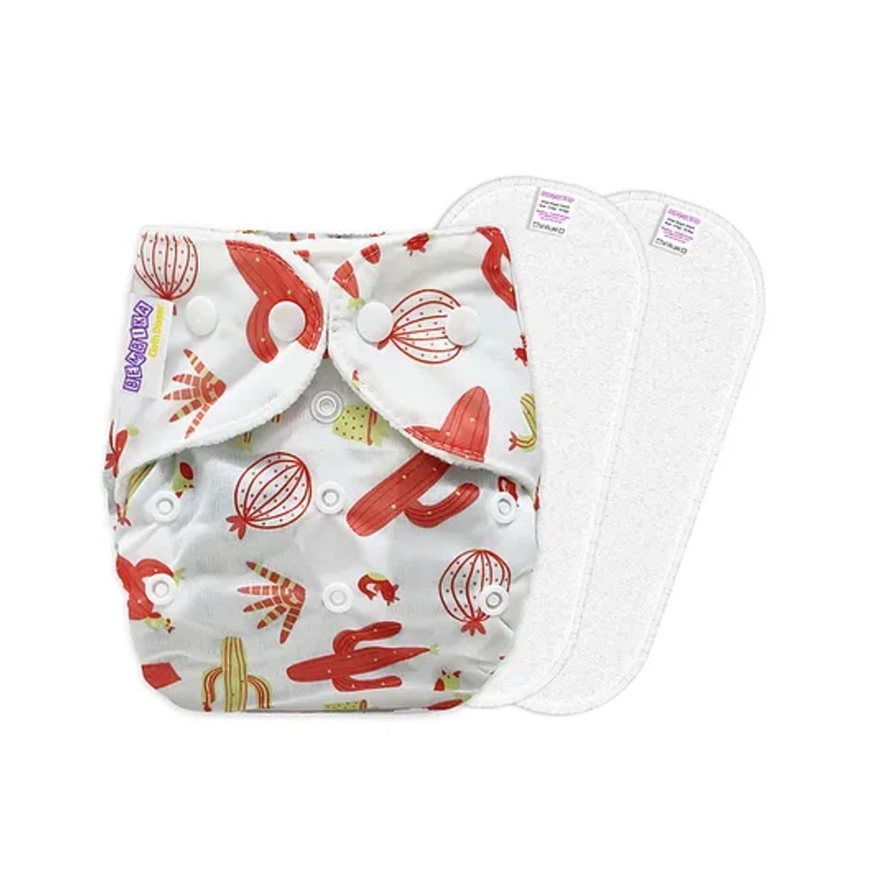 Bembika B Plus Printed Cloth Diapers With 2 Inserts  – Multicolor