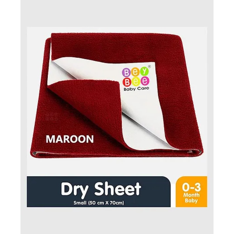 Bey Bee Waterproof Bed Protector Dry Sheet Small – Maroon