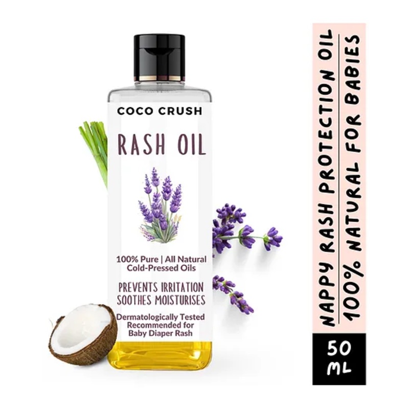 Coco Crush Rash Oil for Babies – Diaper & Nappy Rash Relief, Organic, Prevents Irritation – 50ml