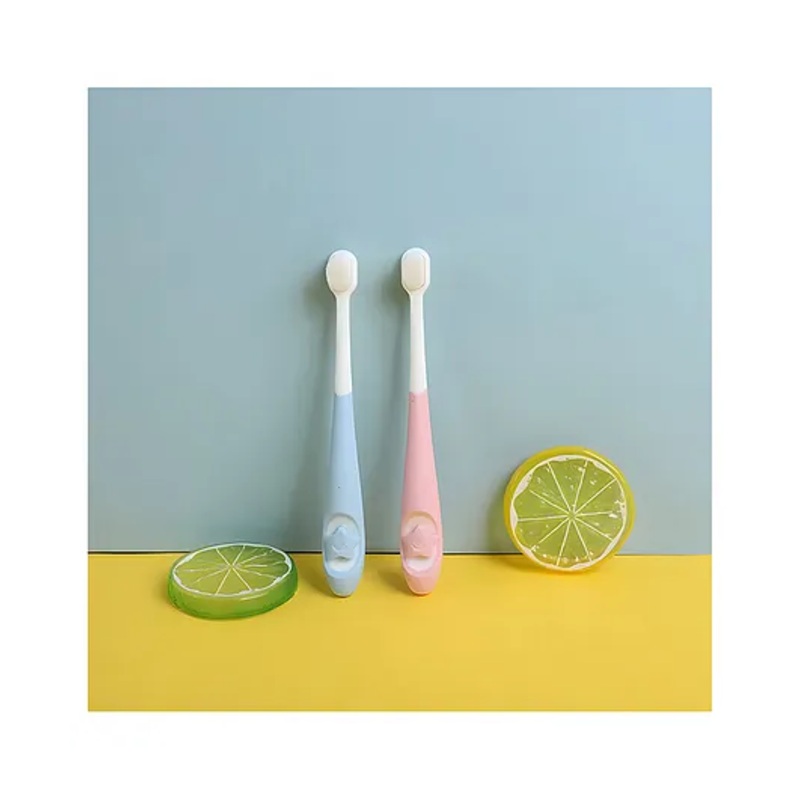 COZY VIBES  Super Soft Bristles Rubber Handle Baby Children Toothbrush With Cartoon Smiling Star Face- PACK OF 1- COLOR MAY VARY