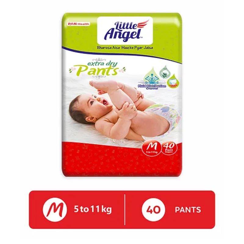 Little Angel Pant Style Extra Dry Medium Diapers – 40 Pieces