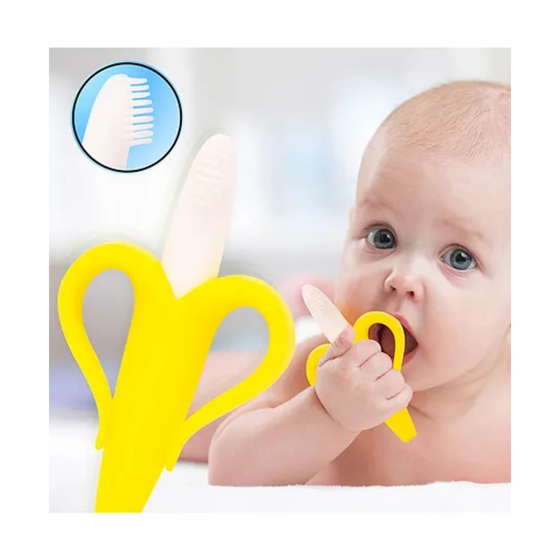 Mastela Silicone Banana Shaped Teething Toothbrush – Yellow