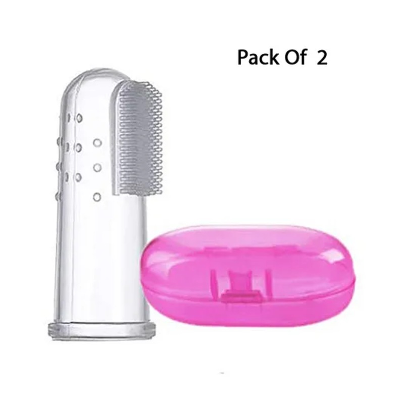 Mihar Essentials Silicone Finger Tooth Brush with Carry Case(Color May Vary) – Pack Of 2