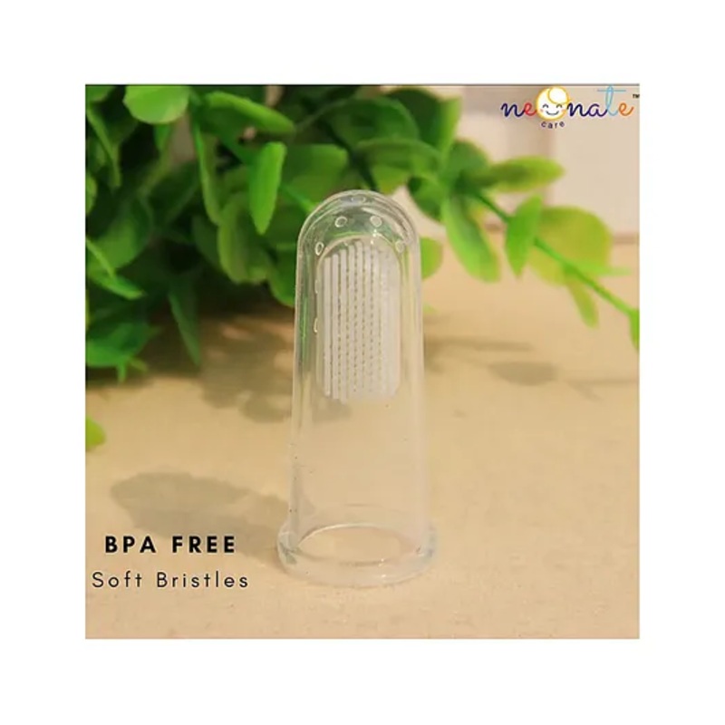 NeonateCare Baby Silicone Soft Bristles Finger Brush with Case- White