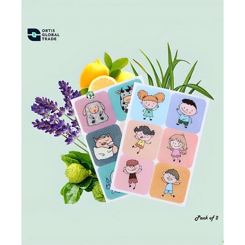 Ortis Waterproof Natural Mosquito Repellent Sticker – 72 Pieces (Colour & Print May Vary)