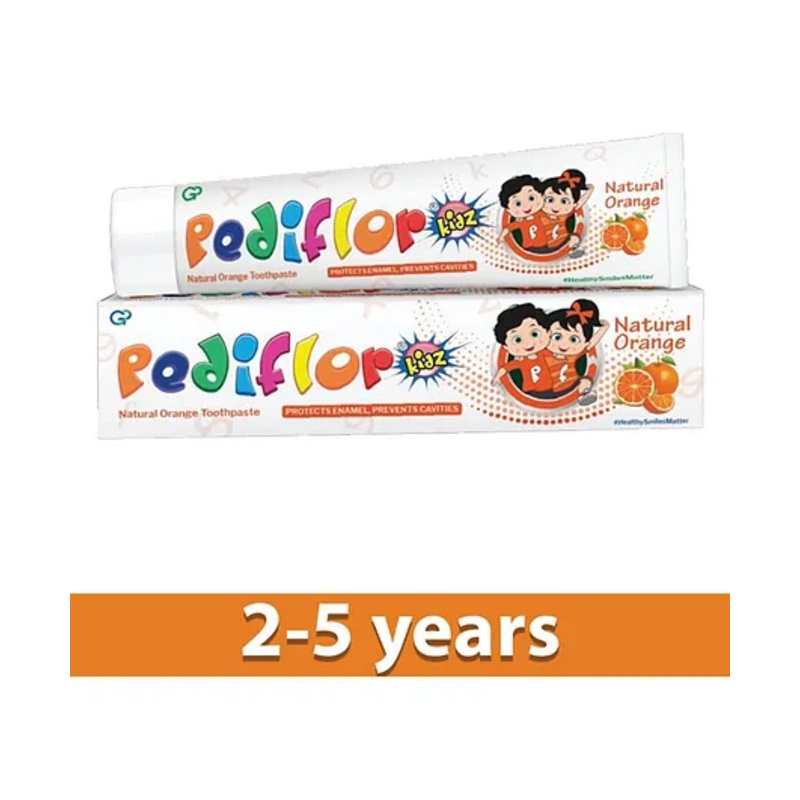 Pediflor Kidz Anticavity Fluoride Natural Orange Flavor Toothpaste  Vegan Friendly  – 70 g