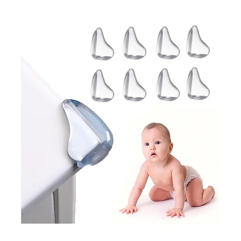 Safe-O-Kid Clear Corner Protectors  Childproofing Furniture Safety Guards, Shock-Absorbing, Baby Proofing Corner Guards (Pack of 8)