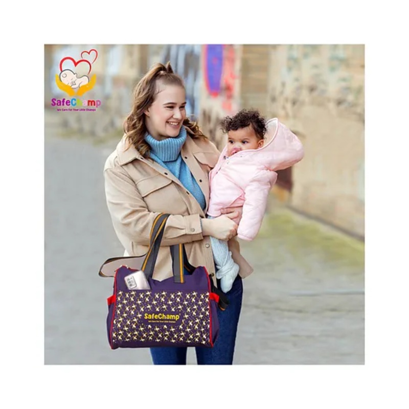 SafeChamp Chick Chick Multipurpose Diaper Bag Cum Mother Bag Diaper Bag   – Purple