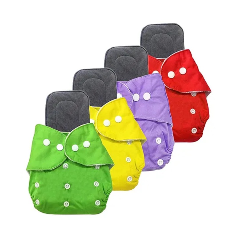 Sparkle Joy Free Size Reusable Cloth Diaper With Insert Pack Of 4 – Multicolor