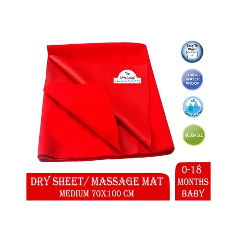 THE LITTLE LOOKERS  Dry Sheets Waterproof  Sheets For Baby Pack Of 2 – Red