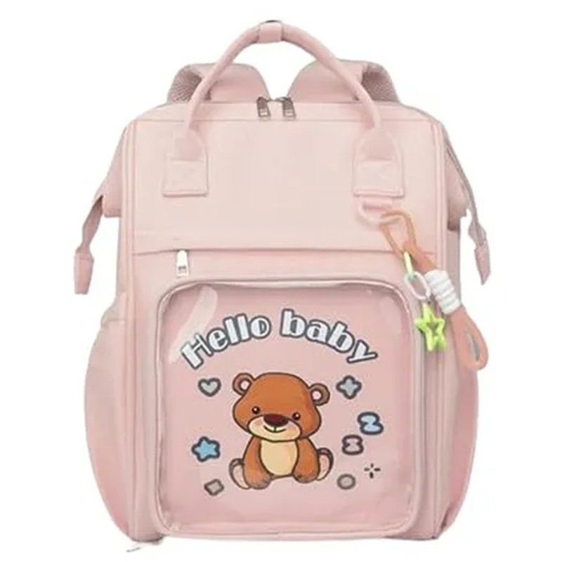 Winnies Waterproof Diaper Backpack For Mothers Travel, Multi Function Nappy Bags – Pink