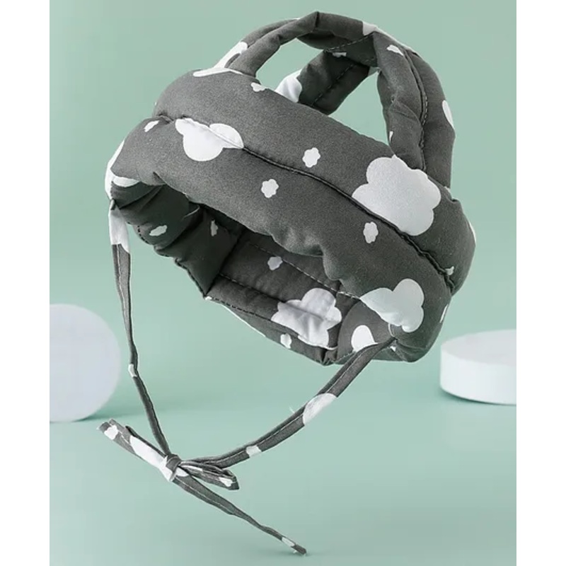 Baby Helmets With Cloud Print – Grey