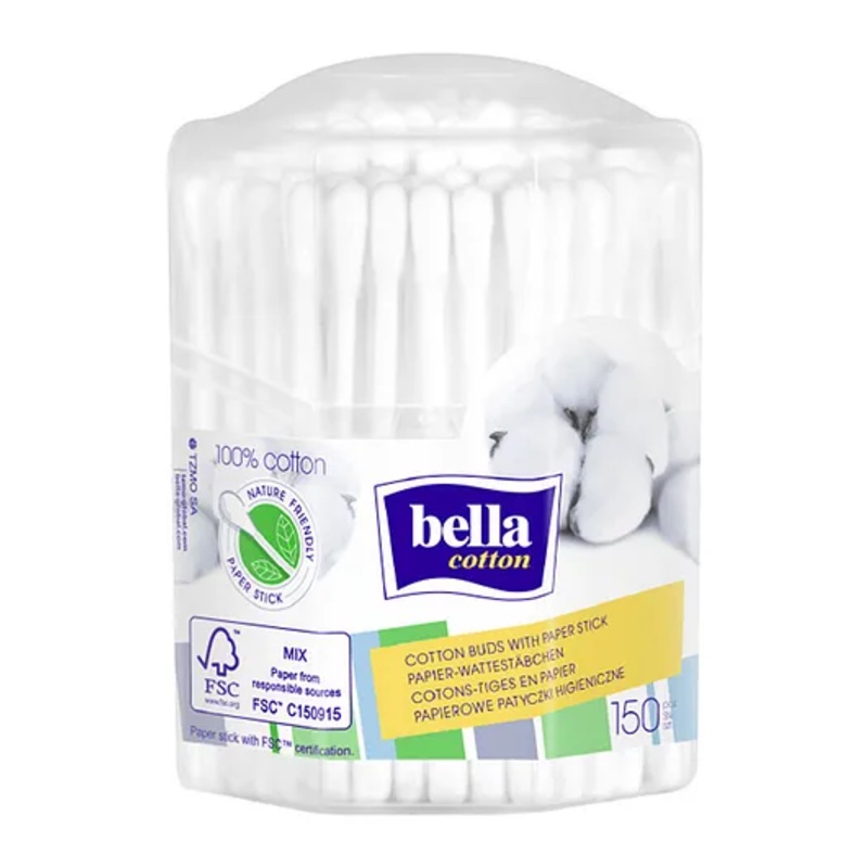 Bella Cotton Buds Octagonal Box Paper Stick – 150 Pieces