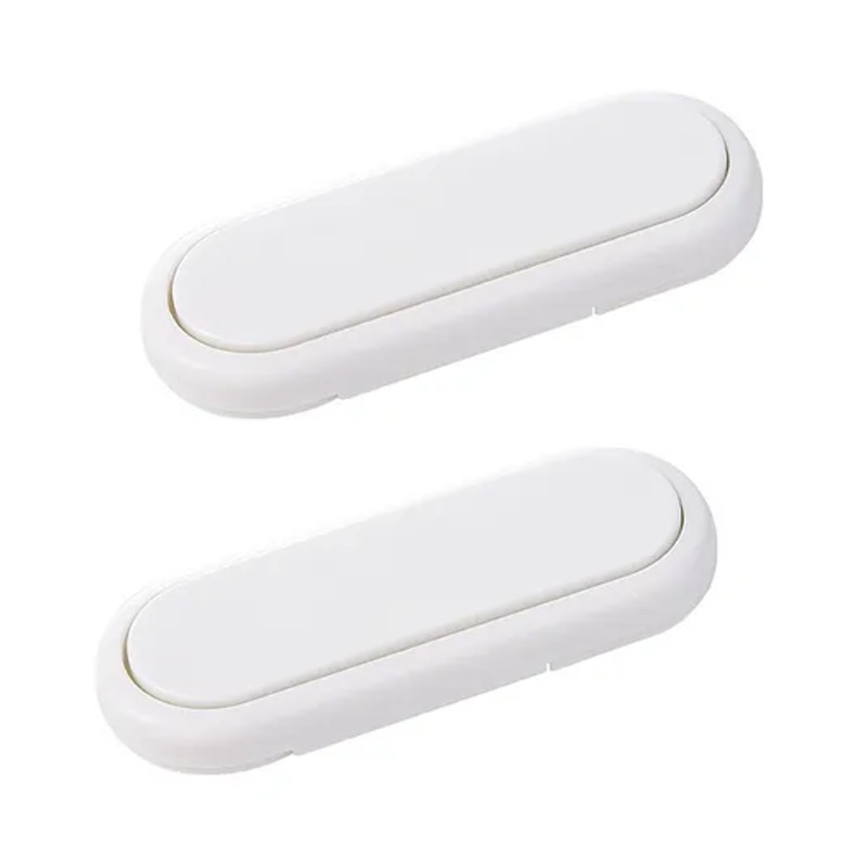 Child Safety Cabinet Locks No Drill Baby Proof Latch System for Drawers & Cupboards Strong Adhesive & Sleek Design Pack of 2 – White