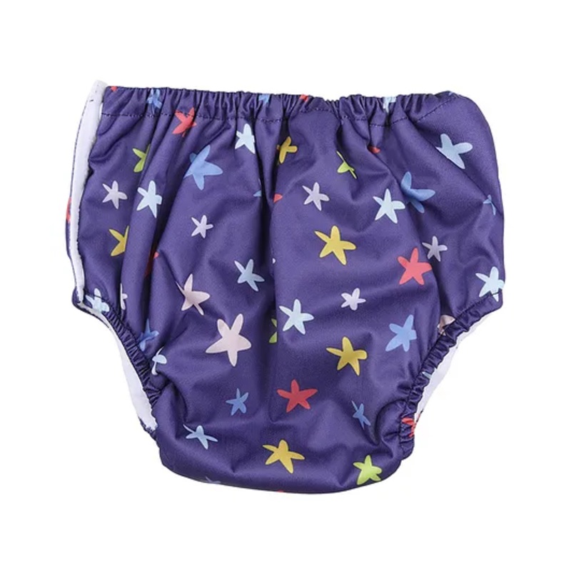 Chinmay Kids Waterproof Reusable Leakproof Adjustable Baby Swim Diaper Star Print – Dark Blue