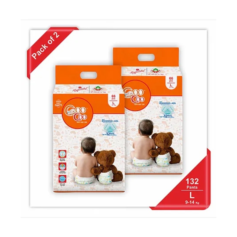 Coo Coo Baby Pullup Diaper Pants – L (132 Pieces)