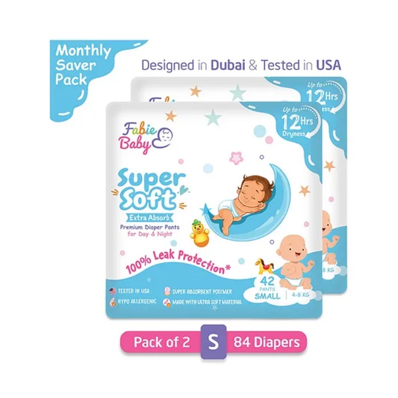 Fabie Baby Pant Style Diaper Small Size (42Pcs) – Pack of 2