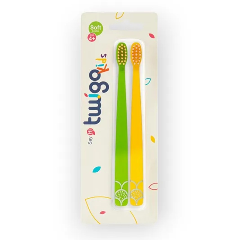 Flipper Toothbrush Twigo Kids 2Pcs – Green & Yellow
