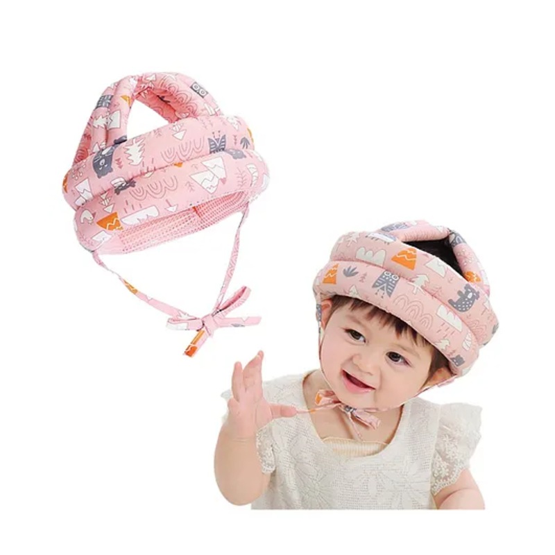 FunBlast Adjustable Protective Baby Safety Helmet with Head Cushion  Pink