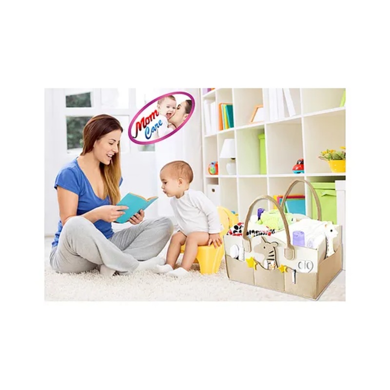 Mom Care Baby Diaper Storage Organizer Nappies Bag For Mother Stylish Storage Bag For All Newborn Baby Products Nursery  Basket-Brown