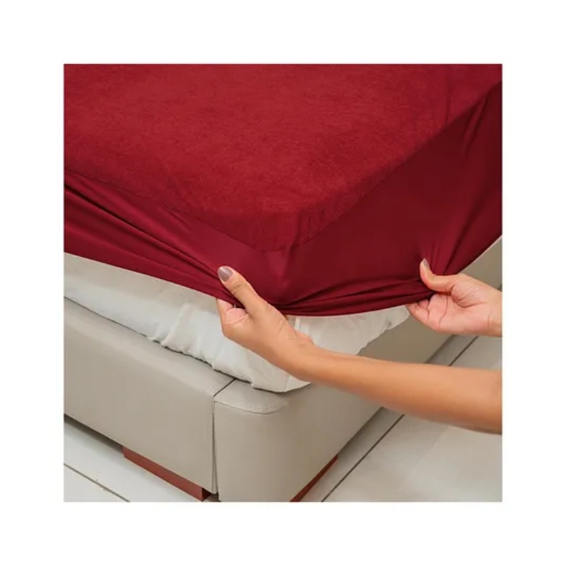 MY ARMOR 220 GSM Waterproof Terry Cotton Mattress Protector Twin XL – Maroon