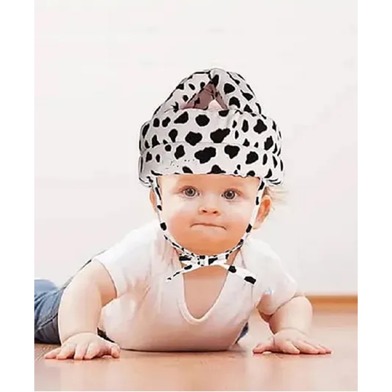 NeonateCare Baby Safety Helmet – White with black dots