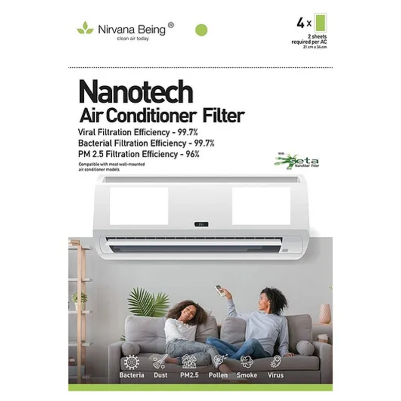 Nirvana Being Nanotech Without Carbon Split AC Filter for Wall Mounted Split AC (4 Sheet)