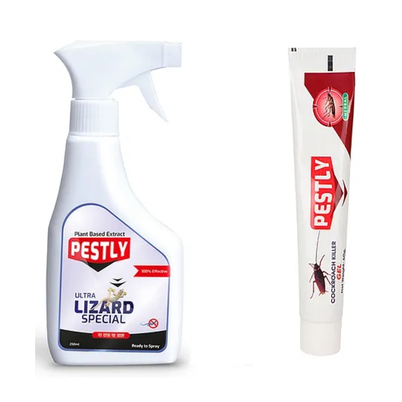 Pestly Lizard & Cockroach Gel Combo  Herbal Lizard Repellent & Cockroach Killer for Home, Kitchen, Non-Toxic, Child & Pet Friendly -250 ml &40 g