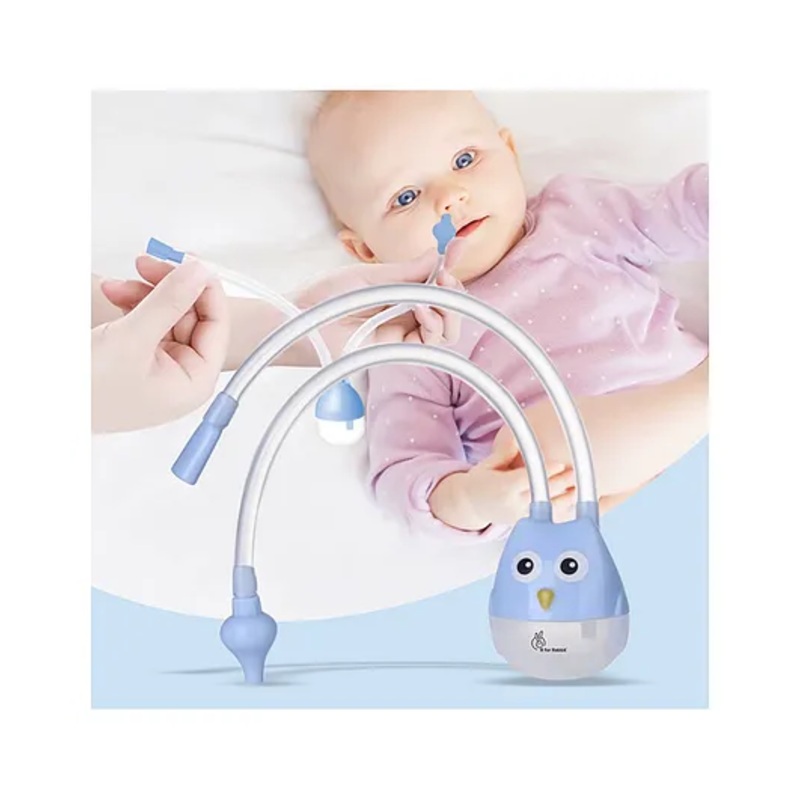 R for Rabbit Snowy Baby Nasal Aspirator, Nose Cleaner for Babies (0 to 5 Years) BPA Free Soft Silicone, Infants Snotsucker, Cold Relief, Easy to Clean, Travel Friendly (Blue)