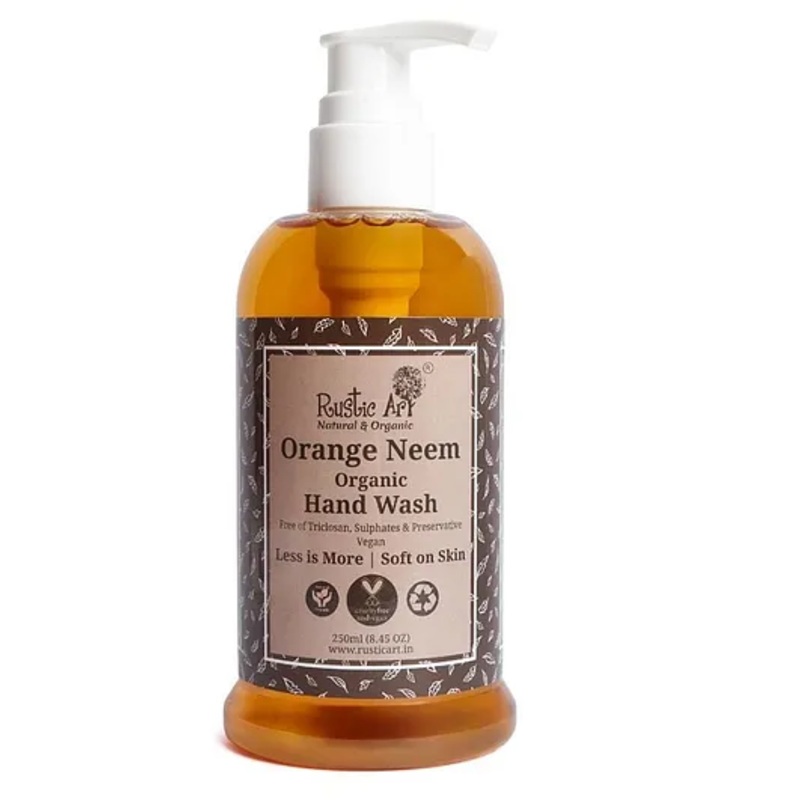 Rustic Art Organic Orange Neem Handwash – 245 ml