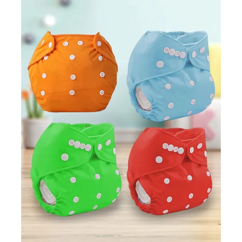 Sparkle Joy Washable & Reusable Cloth Diaper Pocket Without Inserts Pack of 4 – Multicolor