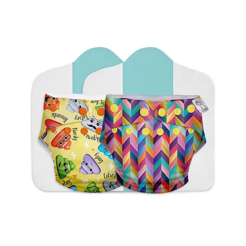 SuperBottoms Freesize UNO Cloth Diaper (3M – 3Y) Reusable, Absorbs 4-5 Pees – Pack of 2