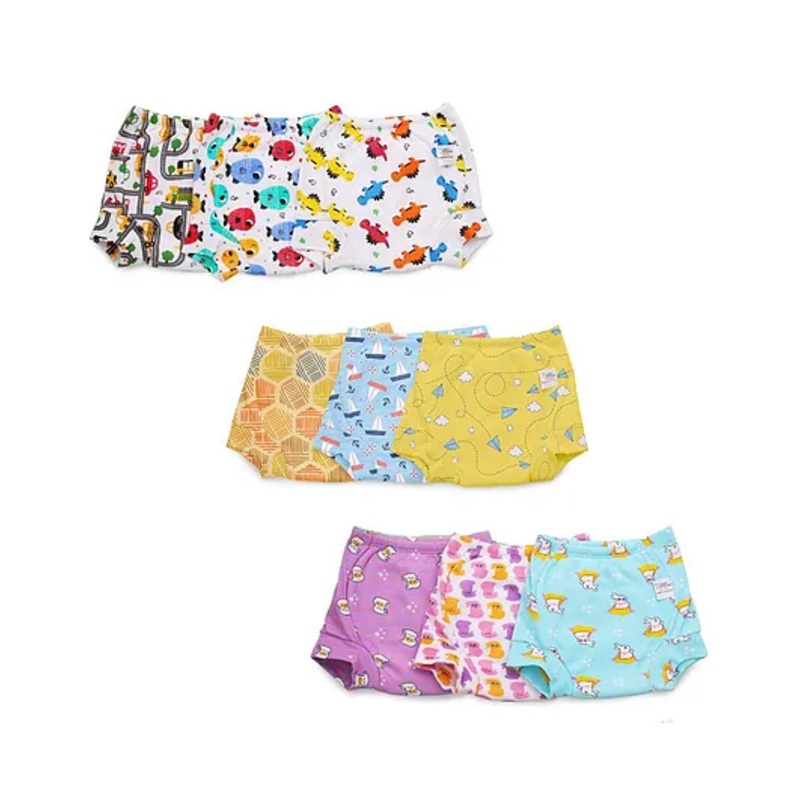 SuperBottoms Padded Underwear for 2-3Y Babies | Potty Training Pants for Mess-Free Diaper-Free Time | Assorted 3 | Pack of 9