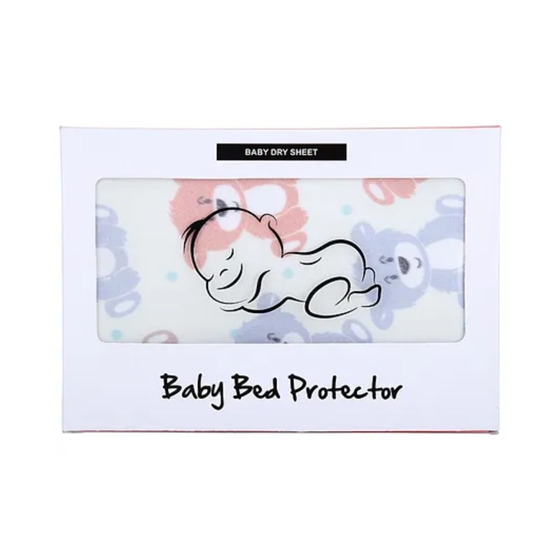 Zikku Cute Printed Dry Sheets Small Size Teddy Print – White