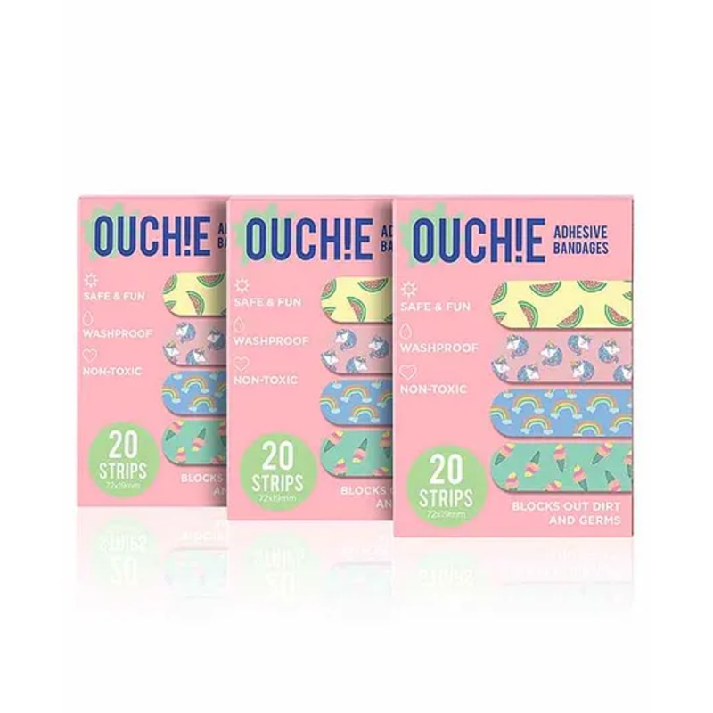 Aya Papaya Ouchie Non-Toxic Printed Bandages Pack of 3 – 20 Bandages each