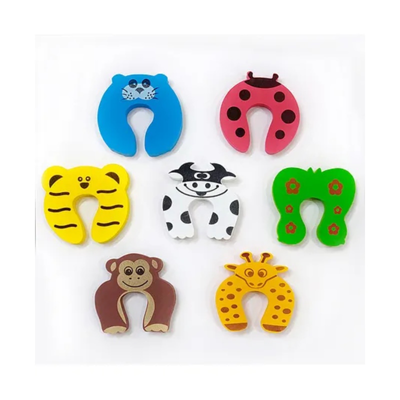 BabySafeHouse Finger Pinch Door Guard in Animal Shape Pack of 8 – Multicolour