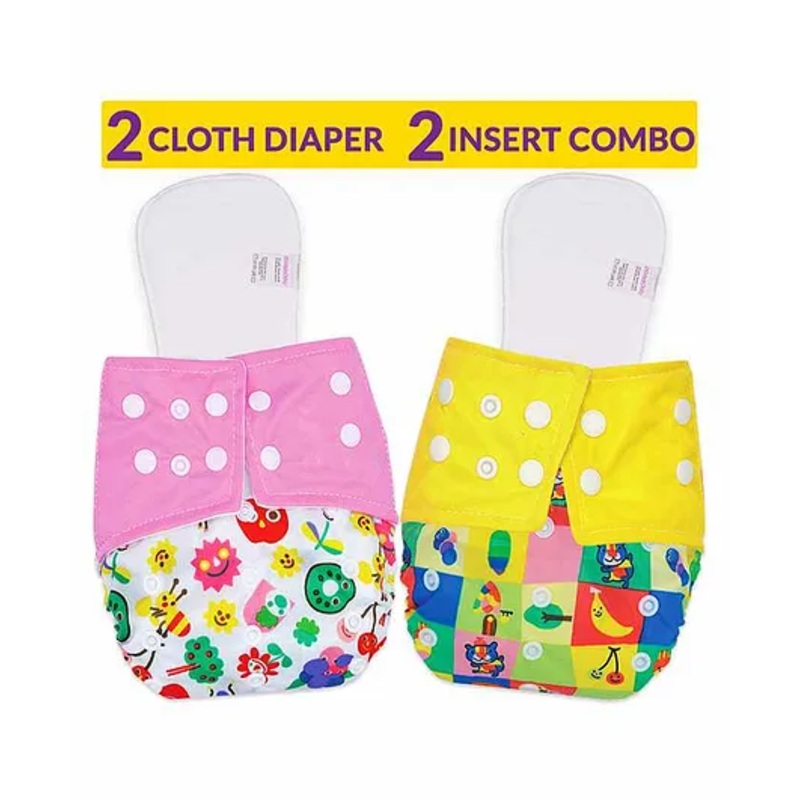 Bembika Cloth Diapers with Inserts Floral Print Set of 2 – Multicolor