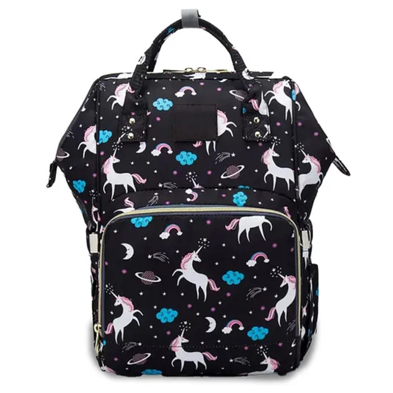 Chinmay Kids Large Capacity Mother Bag Diaper Backpack with Insulated Bottle Storage Diaper bag Black