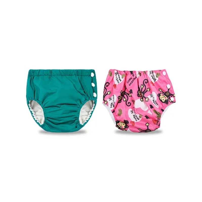 Chinmay Kids Reusable Swimwear Diaper Pool Pants Pack of 2 – Green & Pink