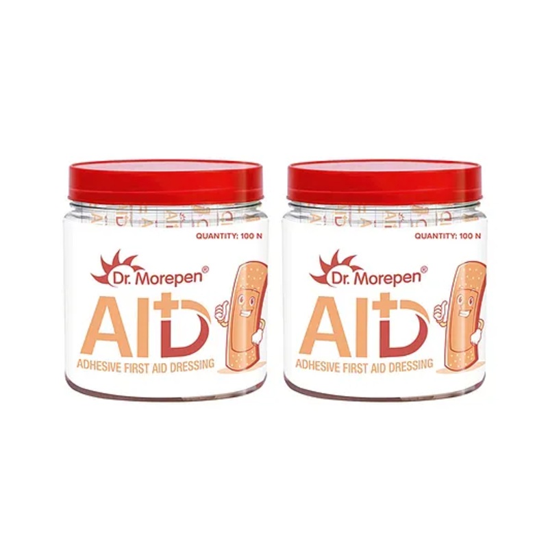 DR. MOREPEN AID Adhesive Band Aid Waterproof for Kids & Adults, Latex Free – 100 First Aid Bandaid Pack of 2