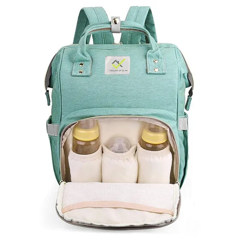 House of Quirk Baby Diaper Bag Maternity Backpack-Green