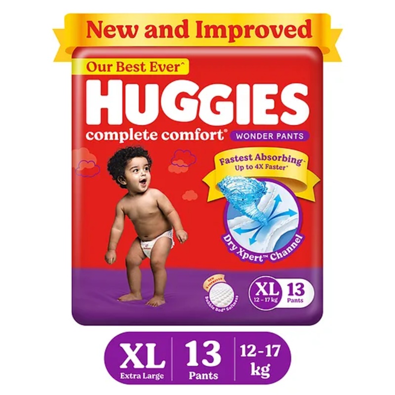 Huggies Complete Comfort Wonder Baby Diaper Pants Extra Large (XL) Size – 13 Pieces
