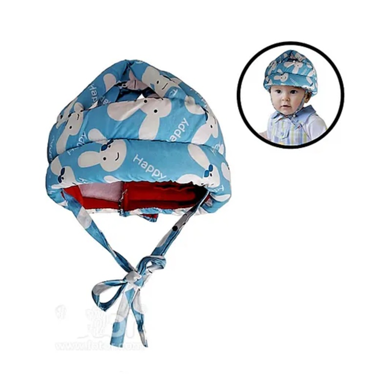 Mihar Essentials Baby Safety Helmet- Blue (Color And Print May Vary)