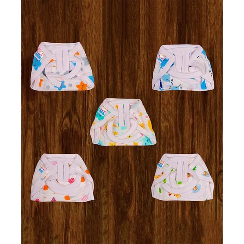 Mittenbooty Printed Muslin Nappies Pack of 5 Newborn