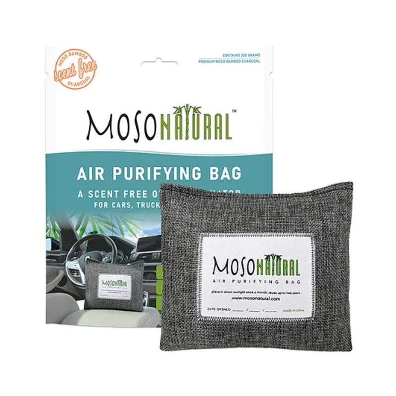 Moso Natural Odor Eliminator Chemical Free Unscented Premium Moso Bamboo Charcoal Air Purifying Bag 300g – Linen